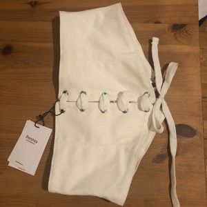 Bershka white denim corset